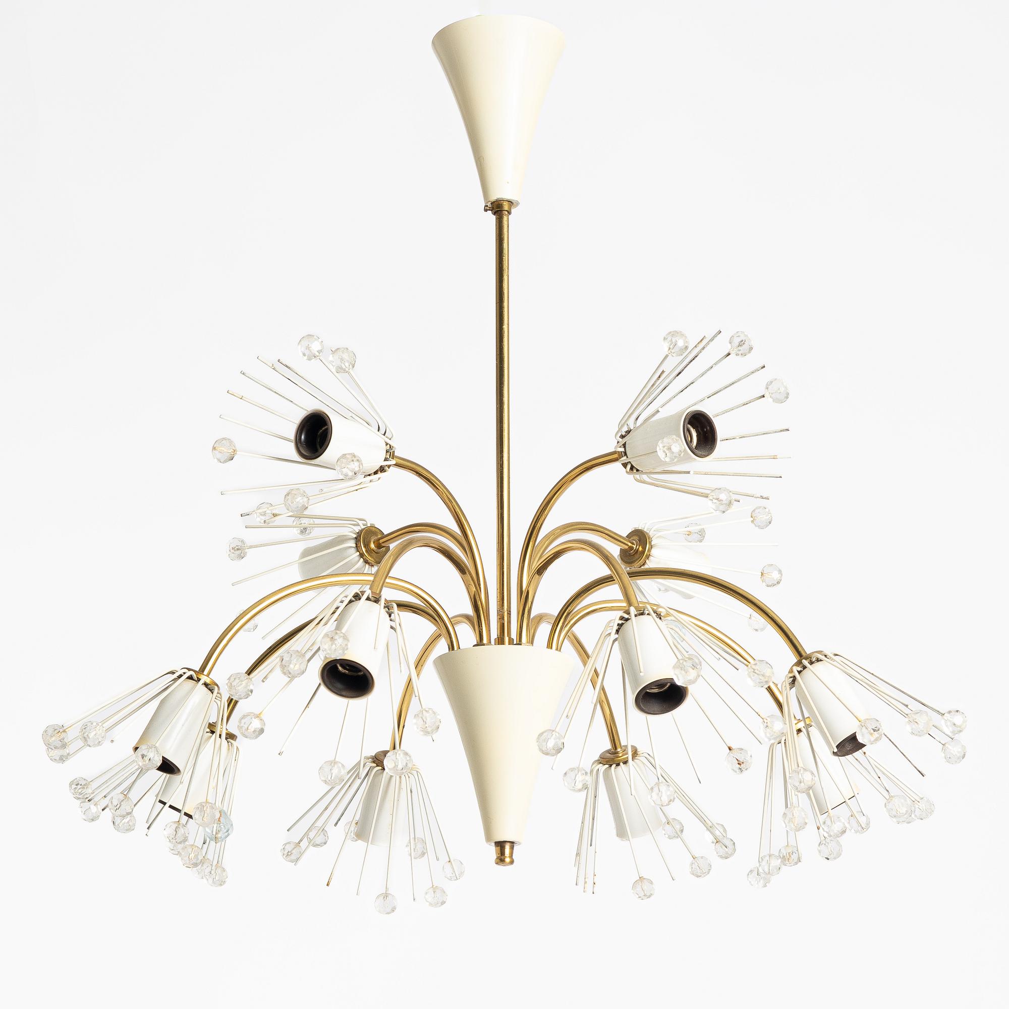 Emil Stejnar, Ceiling lamp, Rupert Nikoll, Austria, circa mid-20th century.