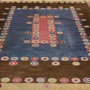 A CARPET, "Tusenskönan med blått" ("Bellis"), knotted pile, 248,5 x 176 cm, signed AB MMF.