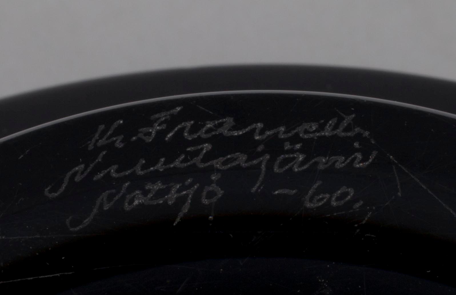 SKÅL, glas, KF 261, sign. K. Franck Nuutajärvi Notsjö.