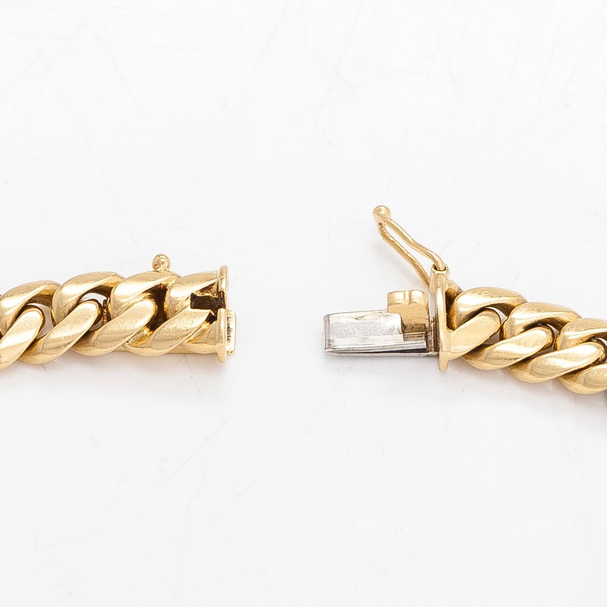 Armband, pansarlänk, 18K vit/gultguld. Utländska stämplar.