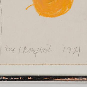 LENA CRONQVIST, krita på papp, signerad och daterad 1971.