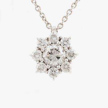 Brilliant cut diamond necklace.