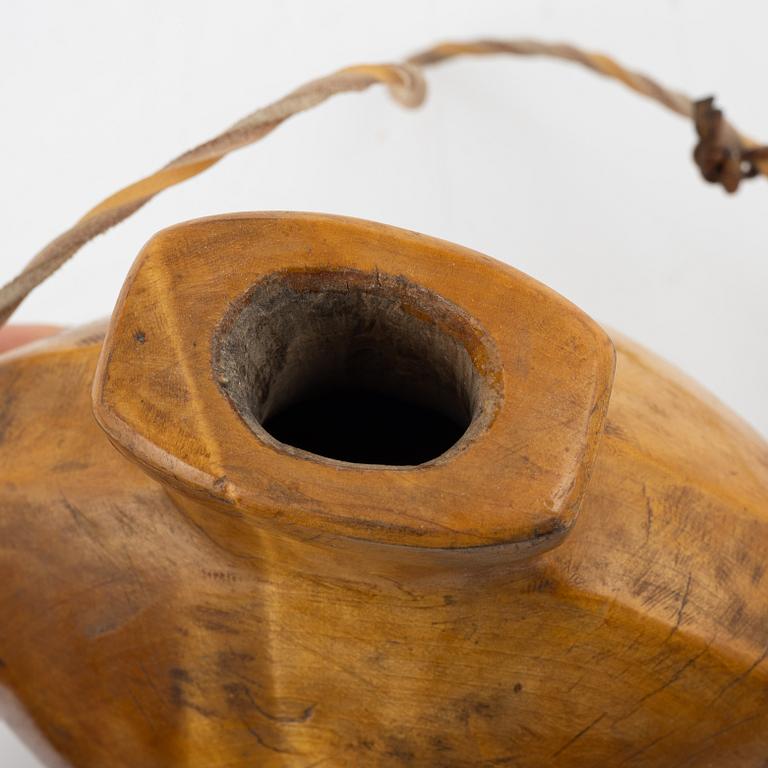 A birch salt bottle.