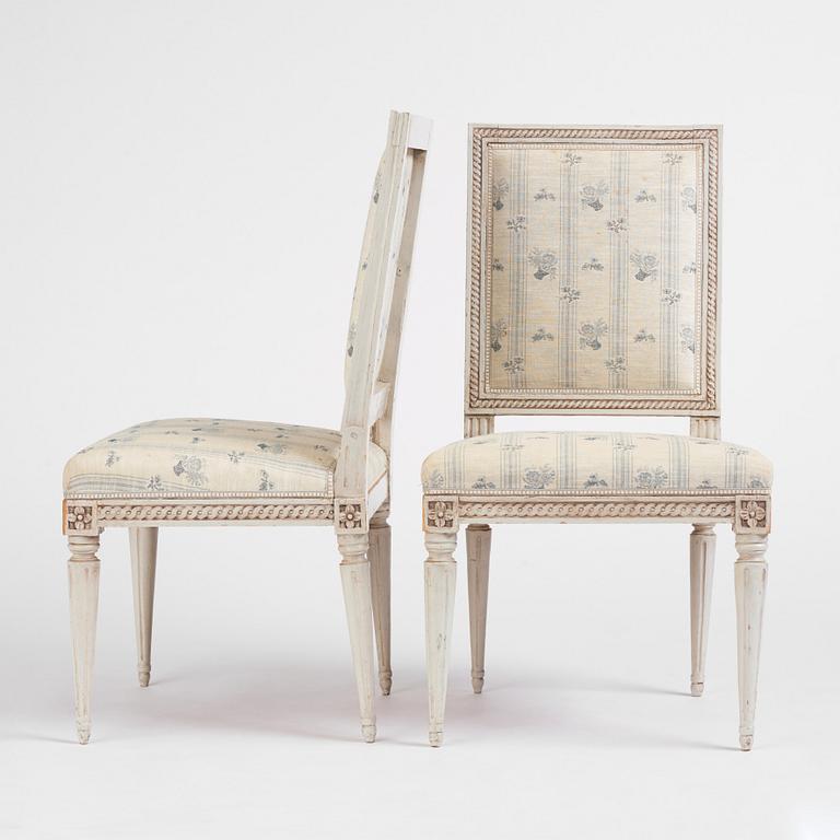 A set of five Gustavian chairs J. Lindgren (master in Stockholm 1770-1800).