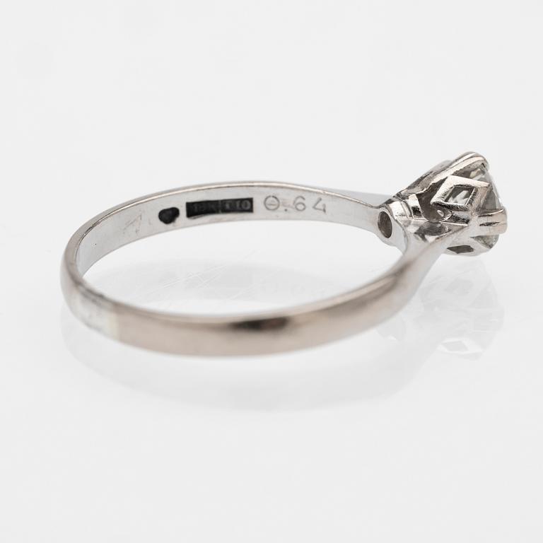 18K white gold solitaire ring with a diamond, G. Dahlgren & Co Malmö 1993.