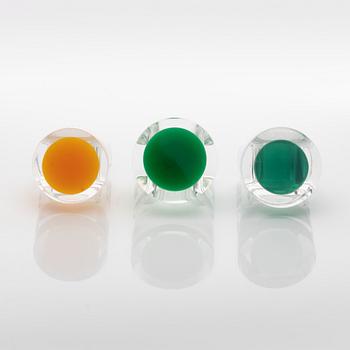 Siv Lagerström, three acrylic plastic rings, 1970s.