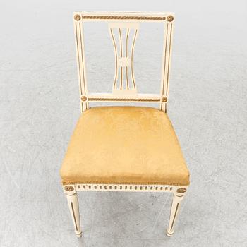 Four Gustavian chairs, Sweden, around 1800.