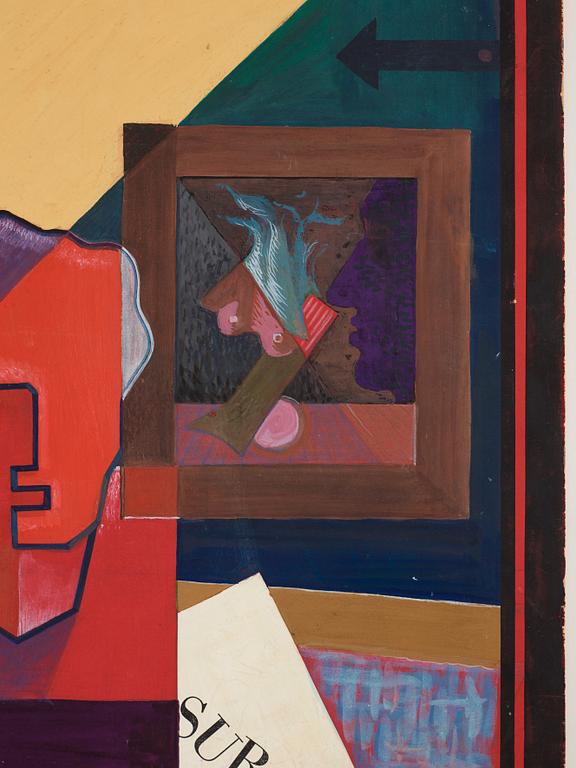 CO Hultén, gouache på kartong, signerad och daterad -38.
