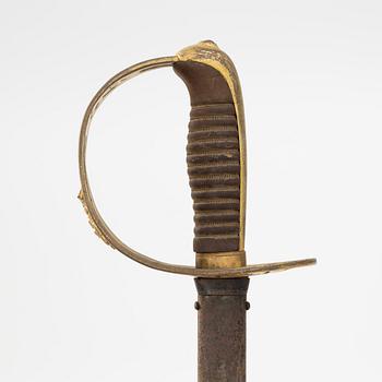 Saber, Swedish m/1893 for cavalry officer, with scabbard.