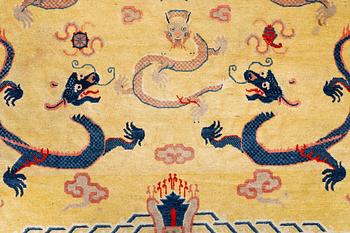 A Ningxia banner rug, Northern China, late Qing dynasty, c. 230x222 cm.