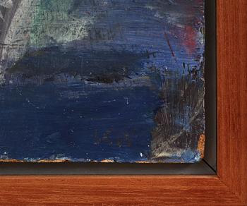 KARIN WIKSTRÖM, olja på pannå, monogramsign.