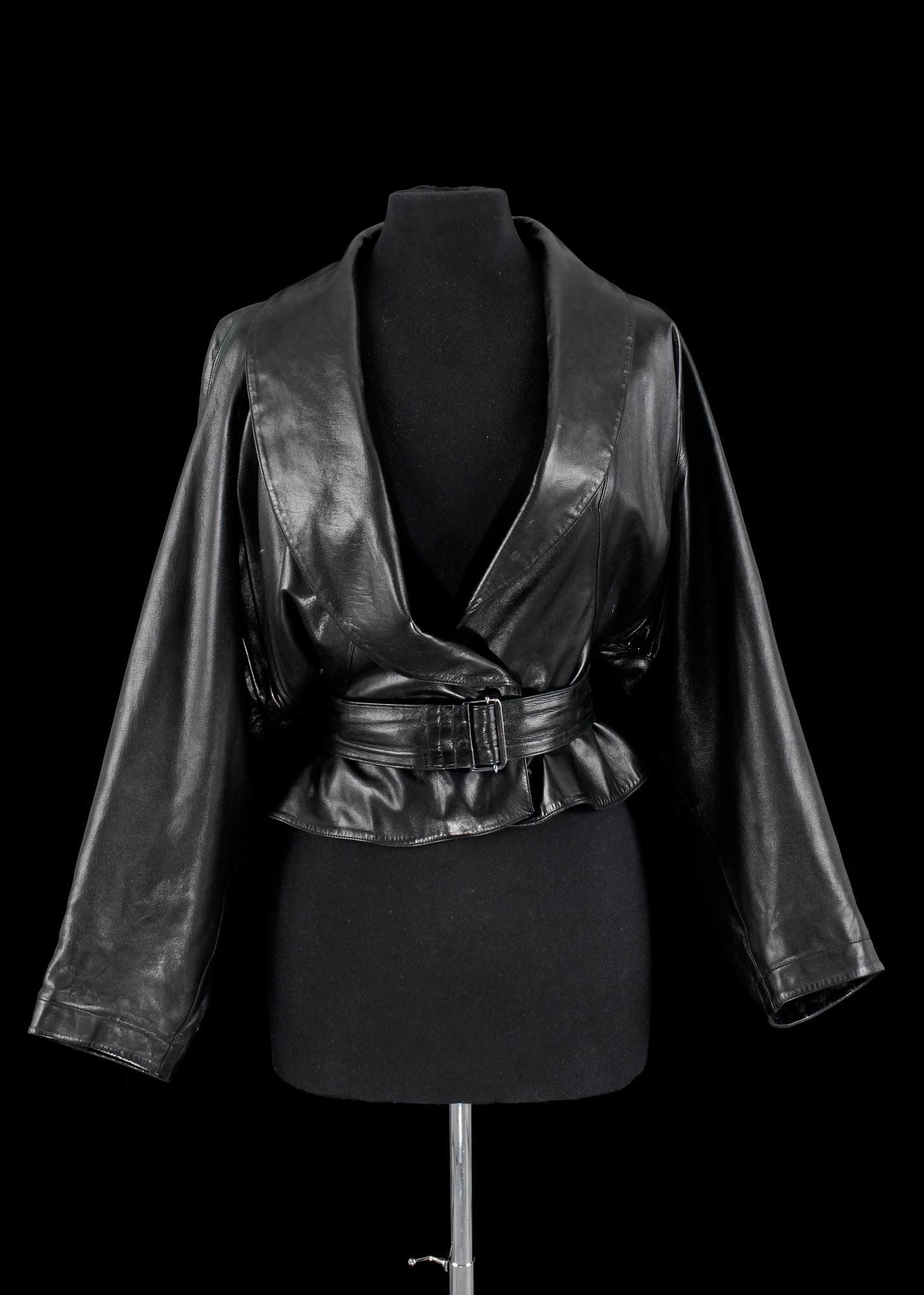A 1980s/90s leather jacket by Alaia.