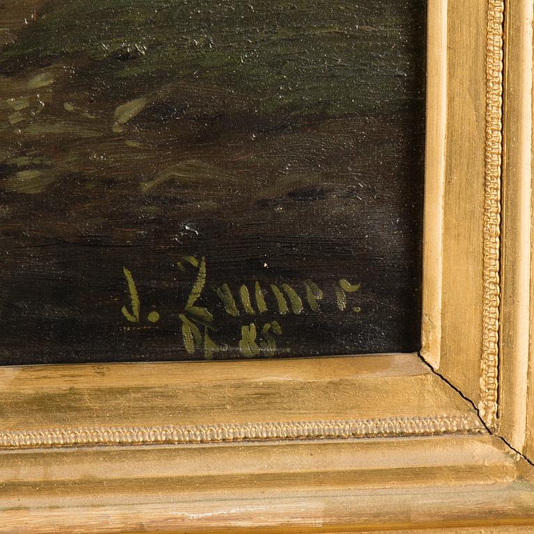 UNIDENTIFIED ARTIST, oil on canvas, signed J Zeunder. Dated DF (Düsseldorf) -86.