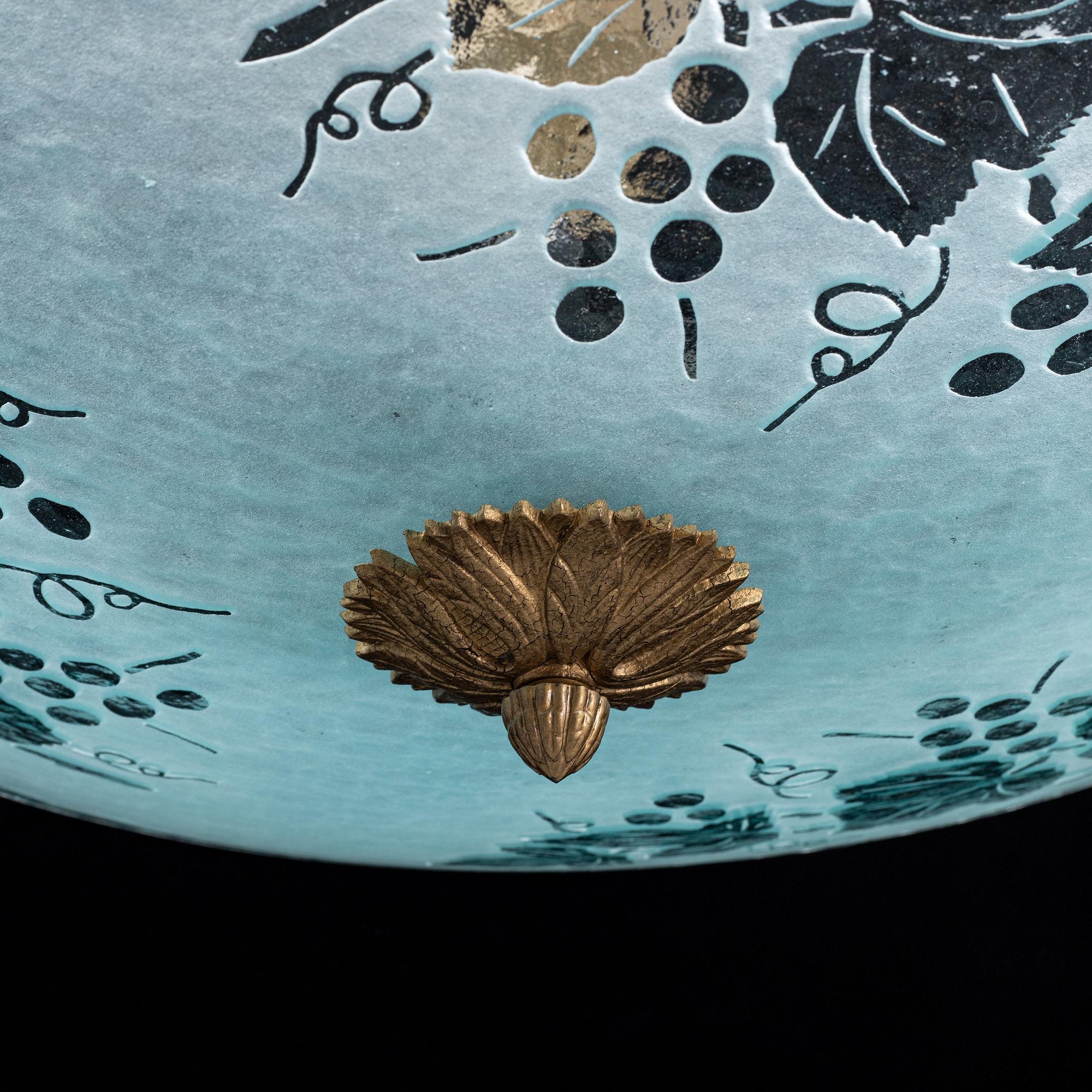 A mid 20th Century glass ceiling light.