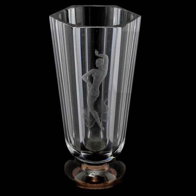 VAS, glas, Vicke Lindstrand, Orrefors, 1900-talets första hälft.