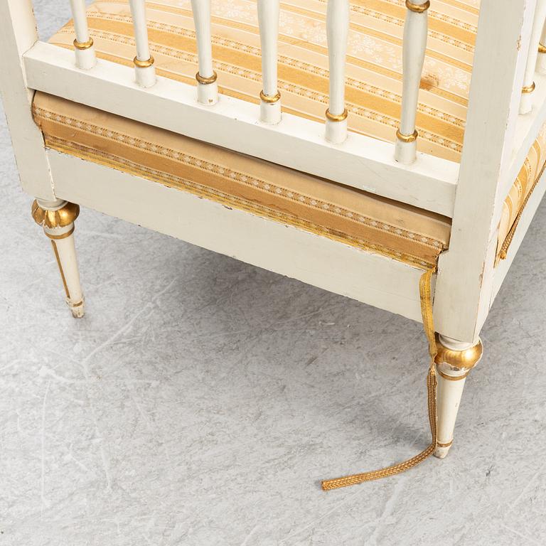 Soffa, sengustaviansk, omkring år 1800.