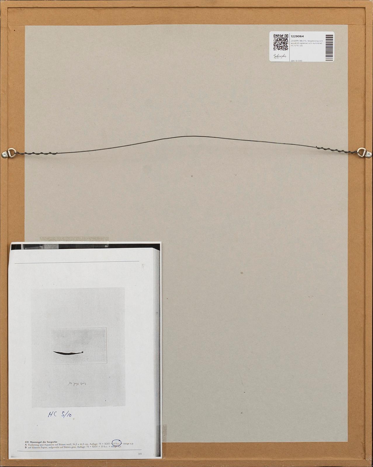 JOSEPH BEUYS, etching and aquatint signed and numbered HC 5/10.