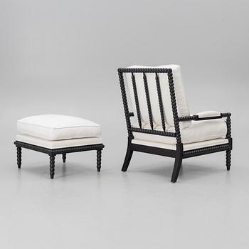 A 'Bobby' armchair with ottoman by RIJD, contemporary.