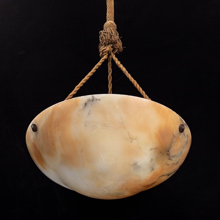 An alabaster ceiling light, 1920's.