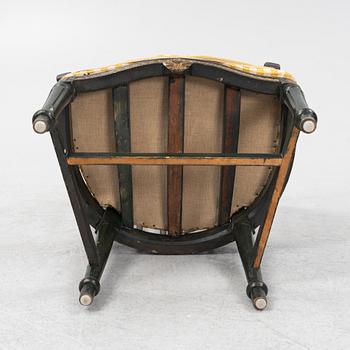 A painted Gustavian armchair, 18th Century.
