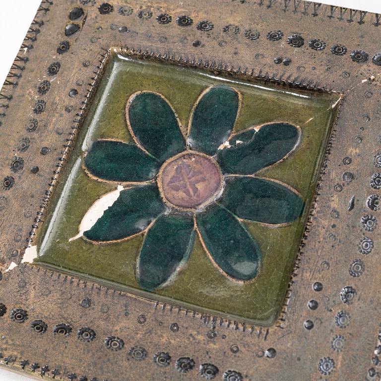 Rut Bryk, plates, as well as plate/wall relief, stoneware.