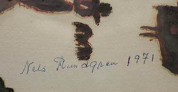 NILS "BJÖRNJÄGARN" RUNDGREN, gouache, signerad och daterad 1971.