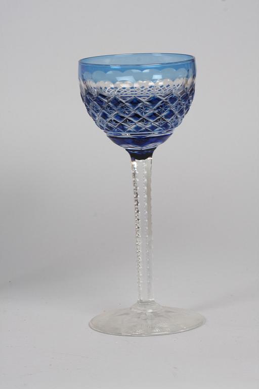 VINGLAS, 14 st, troligen Böhmen, 1900-tal.