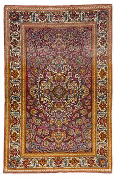 393. A semi-antique Mobarakeh-Esfahan rug, ca 215 x 137 cm.