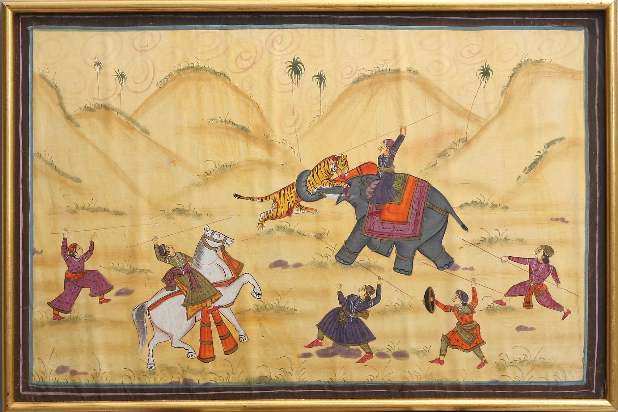 OKÄND KONSTNÄR, 4 st. Indien, 1900-tal sidenmåleri.