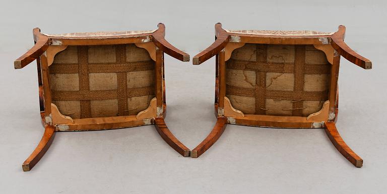 TABURETTER, 1 par, 1800-talets mitt.