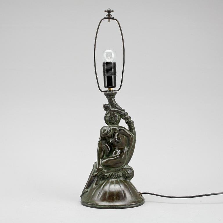 BORDSLAMPA, brons, art deco, Carl Fagerberg, 1920/30-tal.