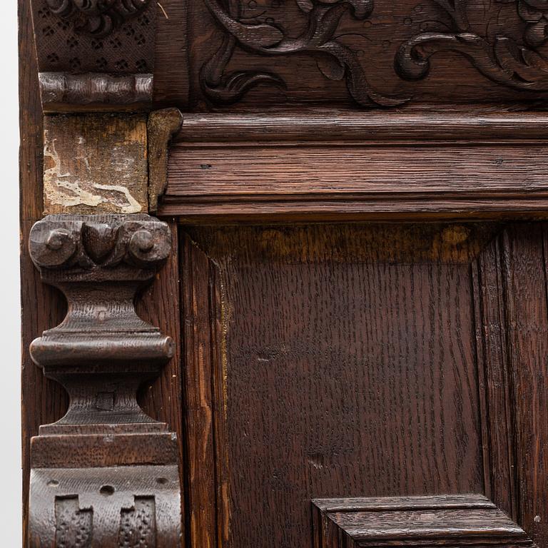 A 18th century Baroque oak cabinet.