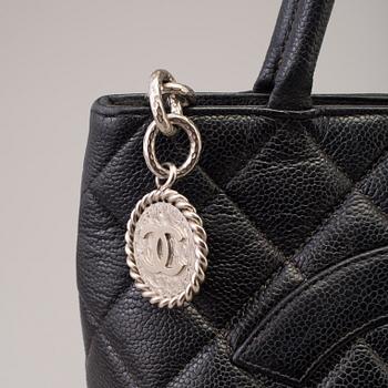 Black Caviar Leather Medallion Tote Bag, 2000-2002.