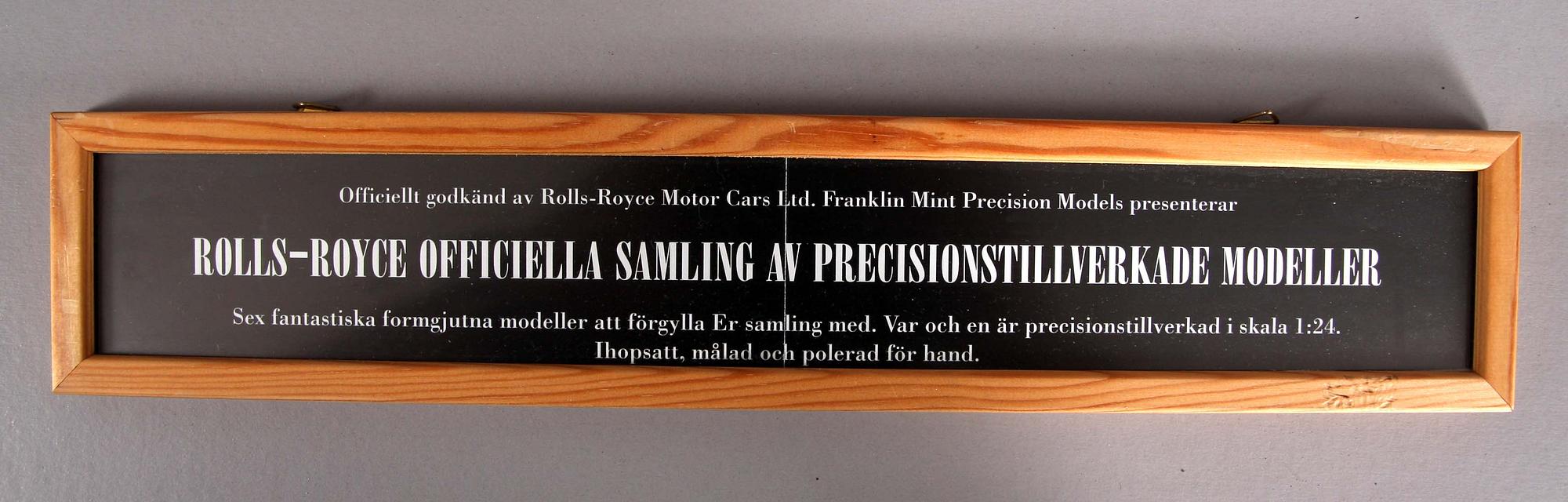MODELLBILAR, 6 st i HYLLA, Franklin Mint.