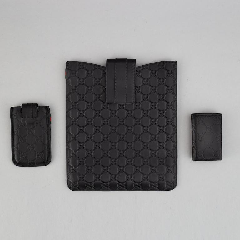 Gucci, ipad-case, key-case and mobile-case.