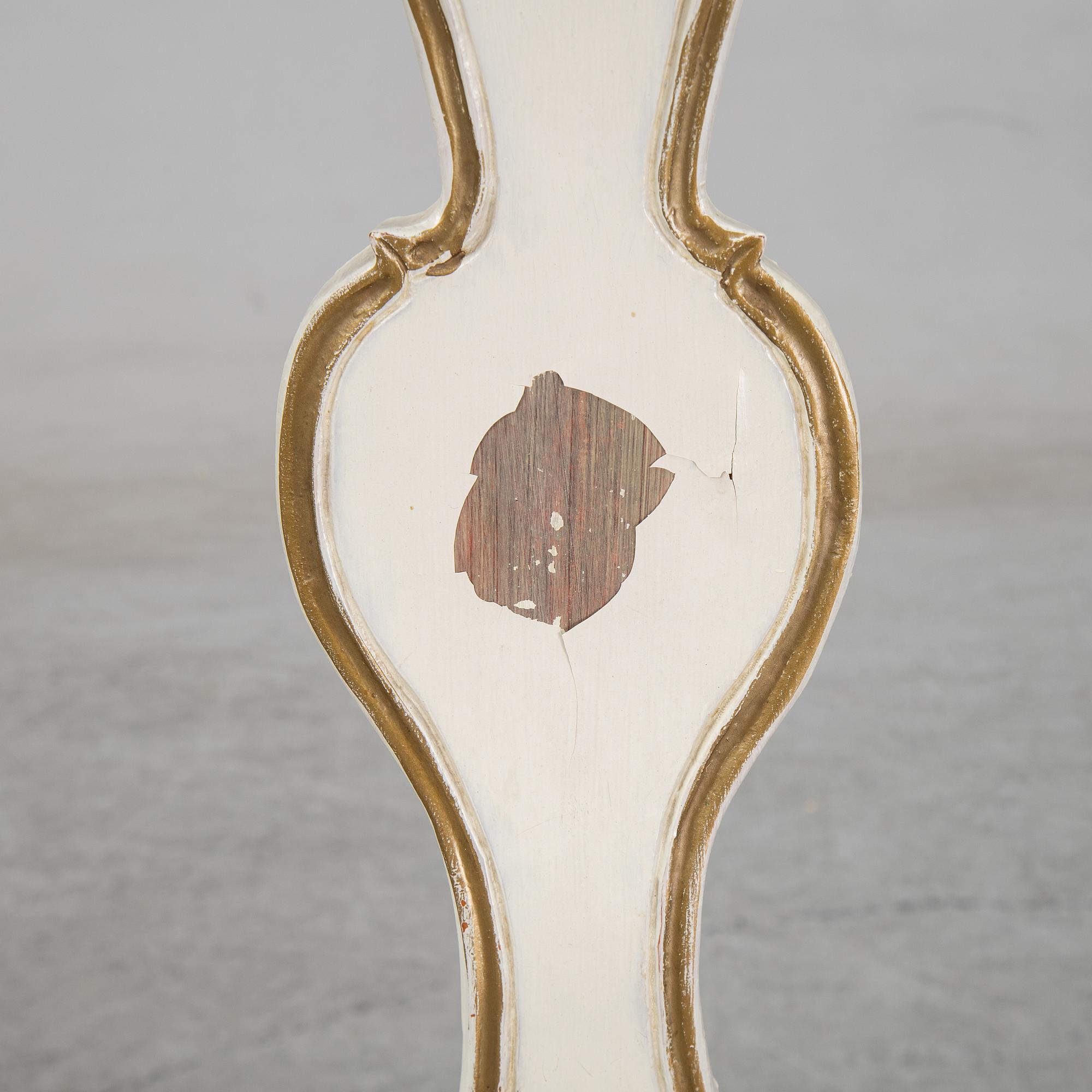 Two Swedish Rococo chairs, second half of the 18th century.