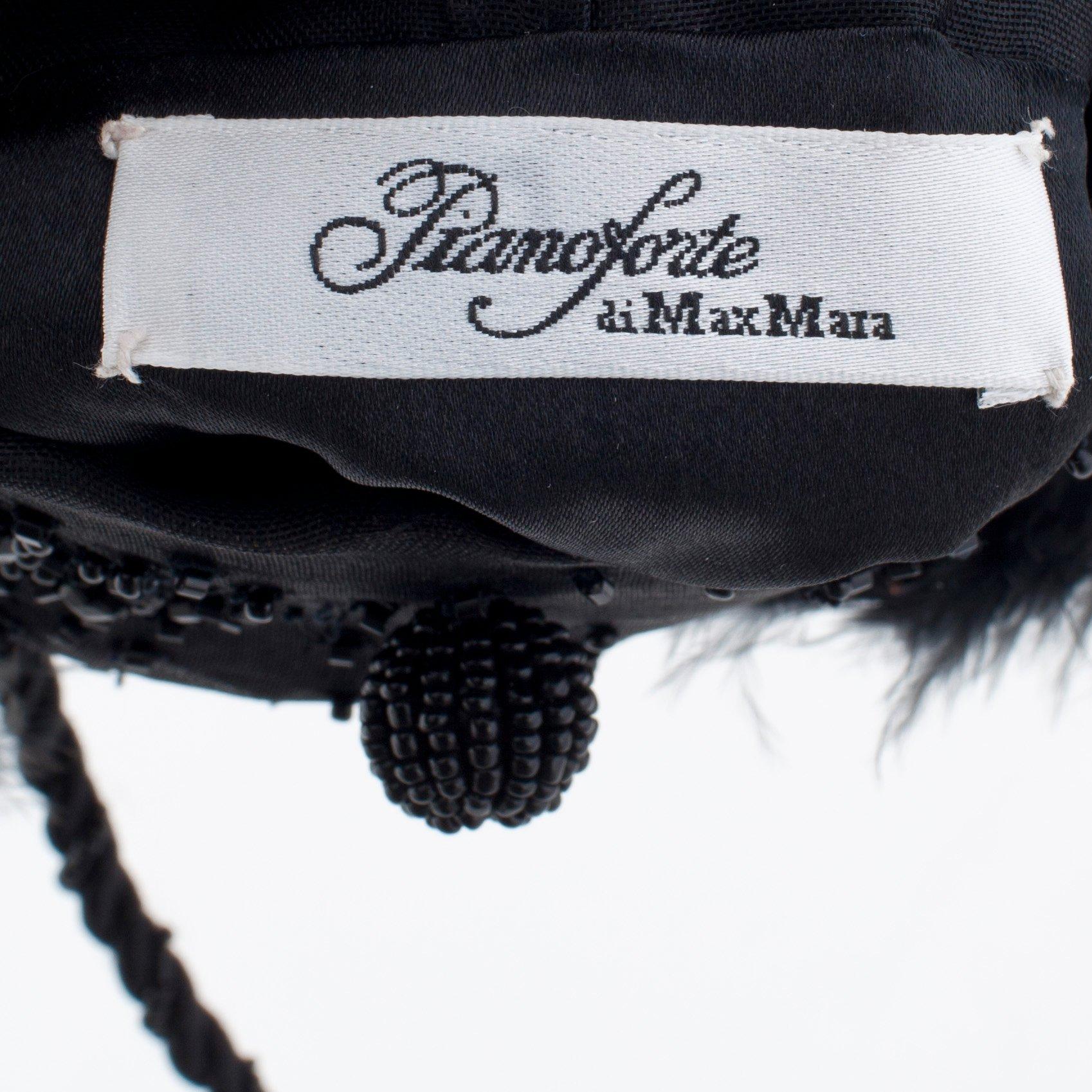 MAX MARA Pianoforte, a black satin embellished evening bag.