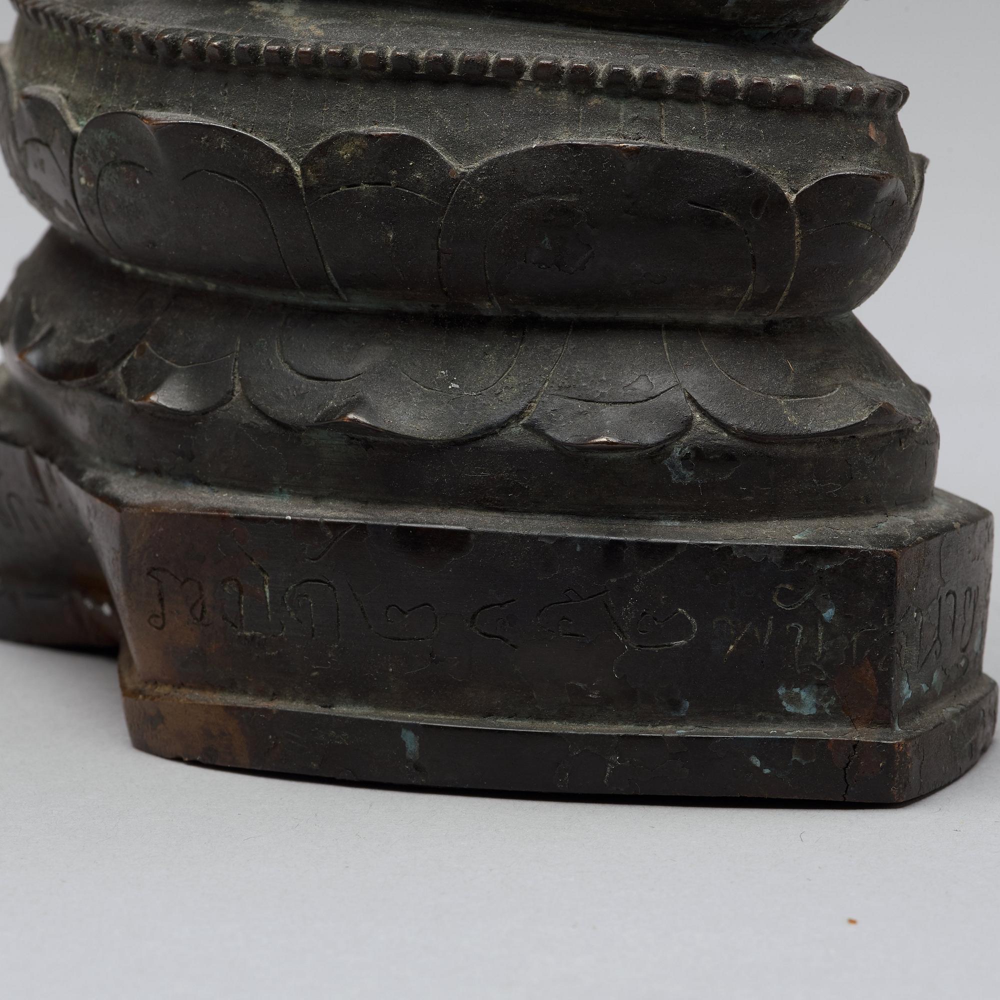 BUDDHA, brons. Thailand, troligen Lanna, 1700-tal.