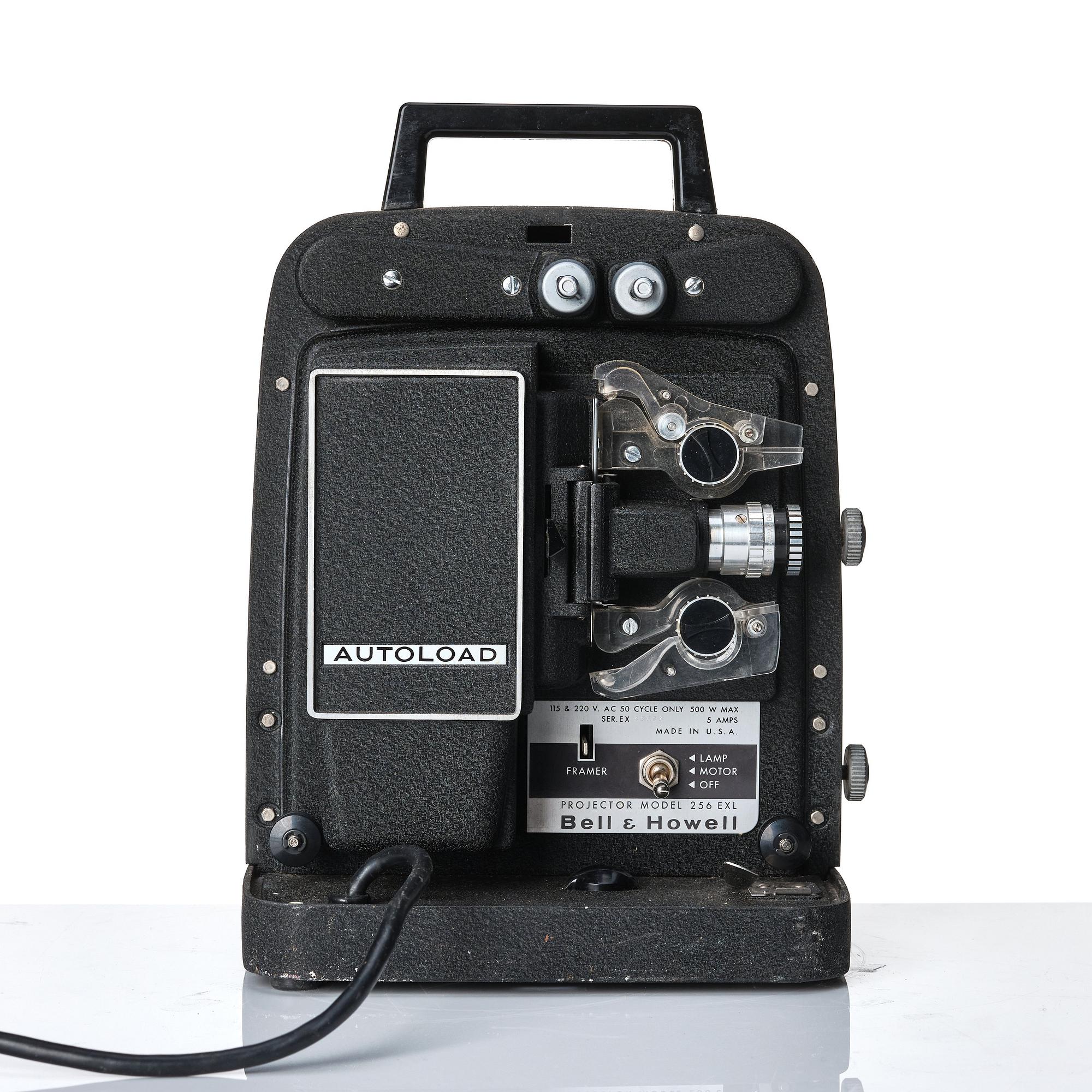a Bell & Howell "Autoload" projector model 256 EXL, with case, U.S.A. Alva & Gunnar Myrdal Collection.