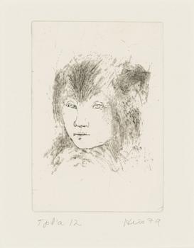 Outi Heiskanen, etsning, signerad och daterad -79, märkt Tpl'a 12.