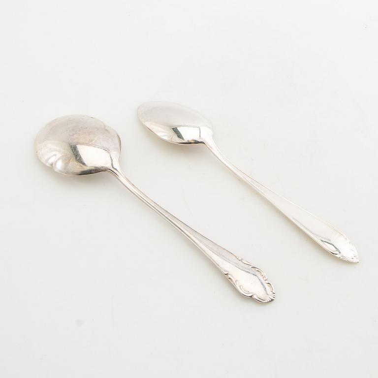 Cutlery service parts, 127 + 31 pieces, model Haga, GAB and C. G. Hallberg, Stockholm, 1950s/1960s.