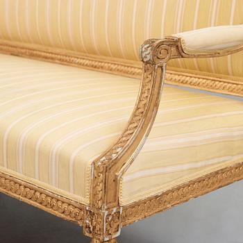 A Gustavian sofa, Stockholm, second part of the 18th century.