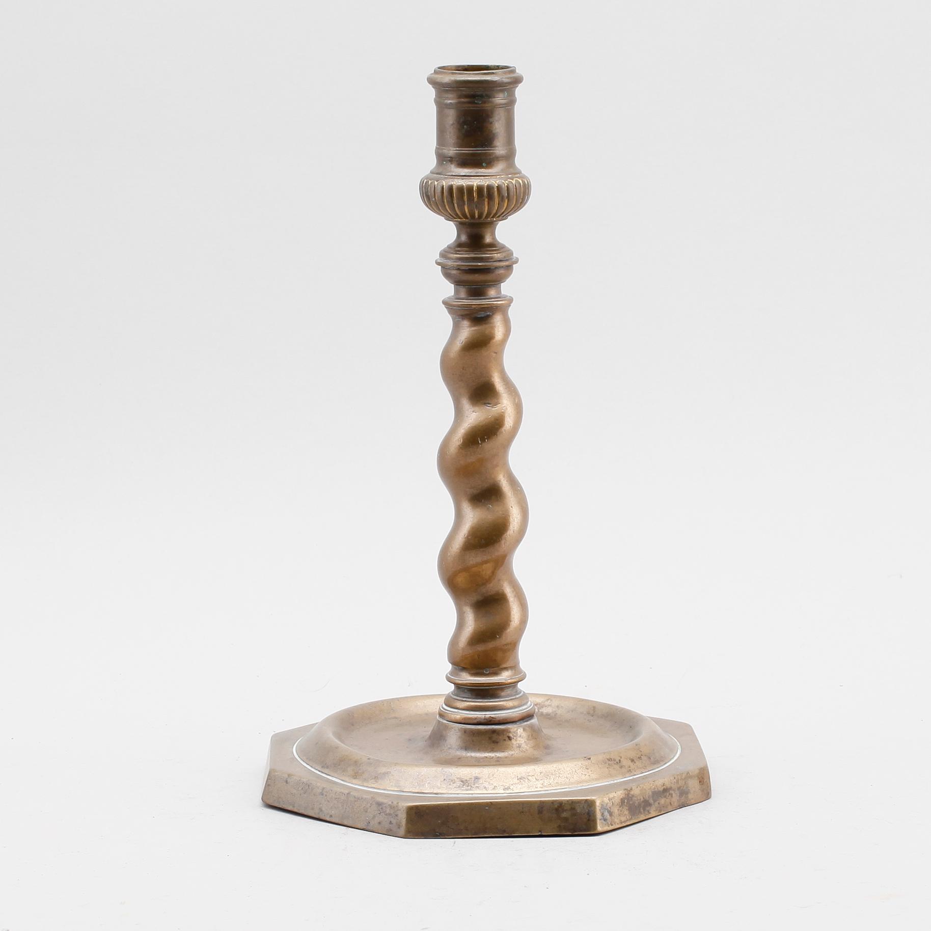 LJUSSTAKE, brons, 1600-tal.