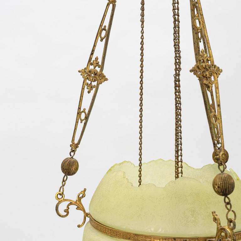 A glass ceiling light, late 19th Century.