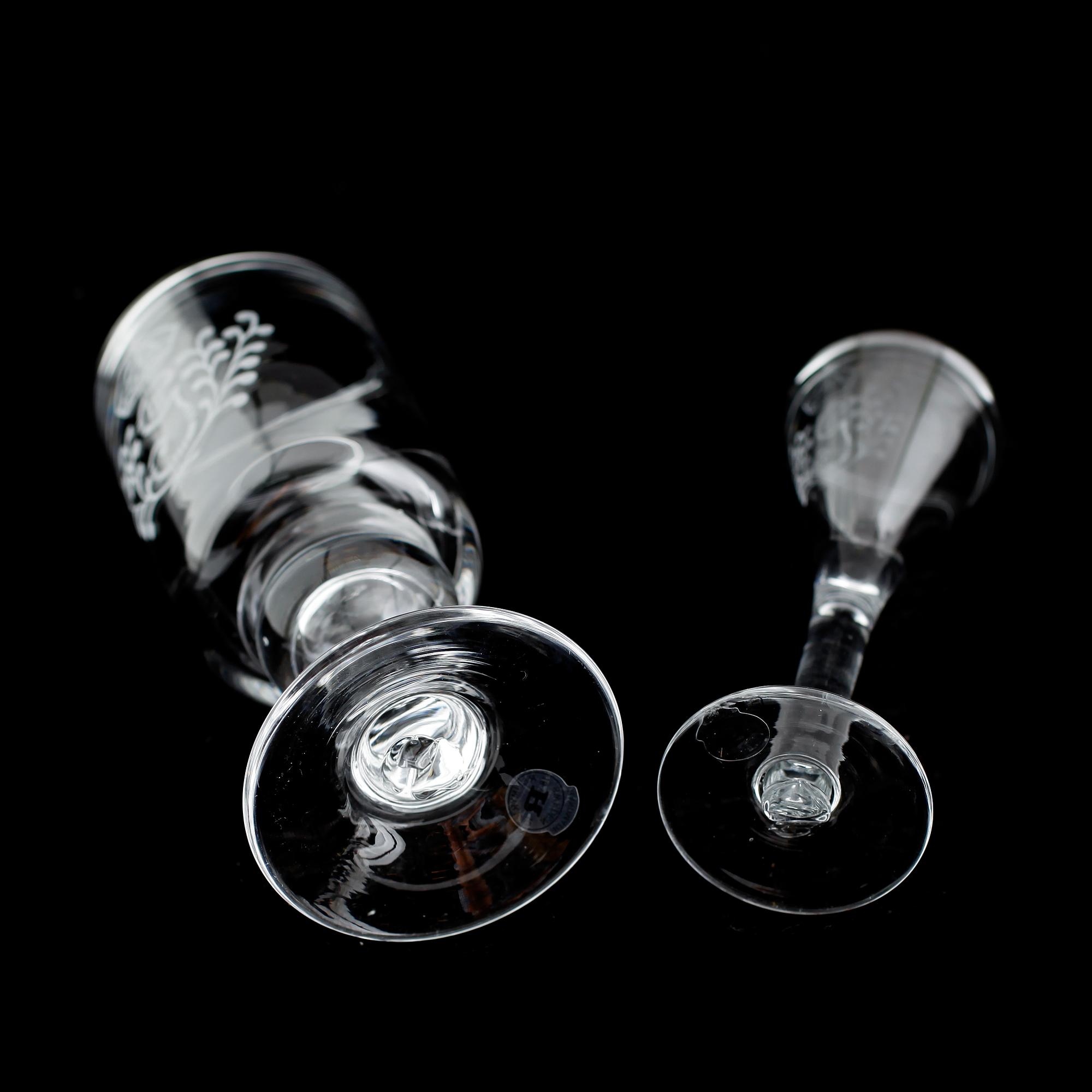 SERVISGLAS, 21 delar, Antik, GIII, Reijmyre.