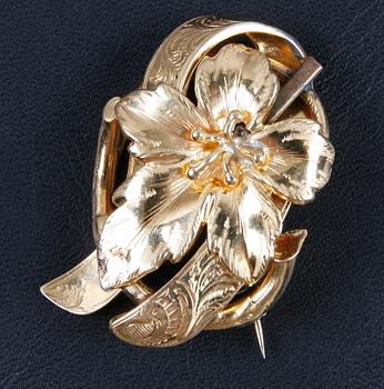 BROSCH, 18 K guld, Axel Bergdahl, Göteborg, 1931. Ca 7 g.