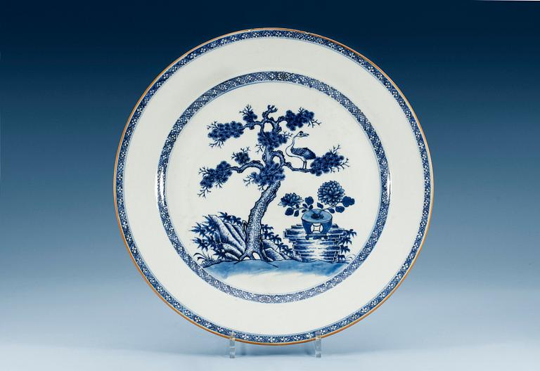 A blue and white charger, Qing dynasty, Qianlong (1736-95).