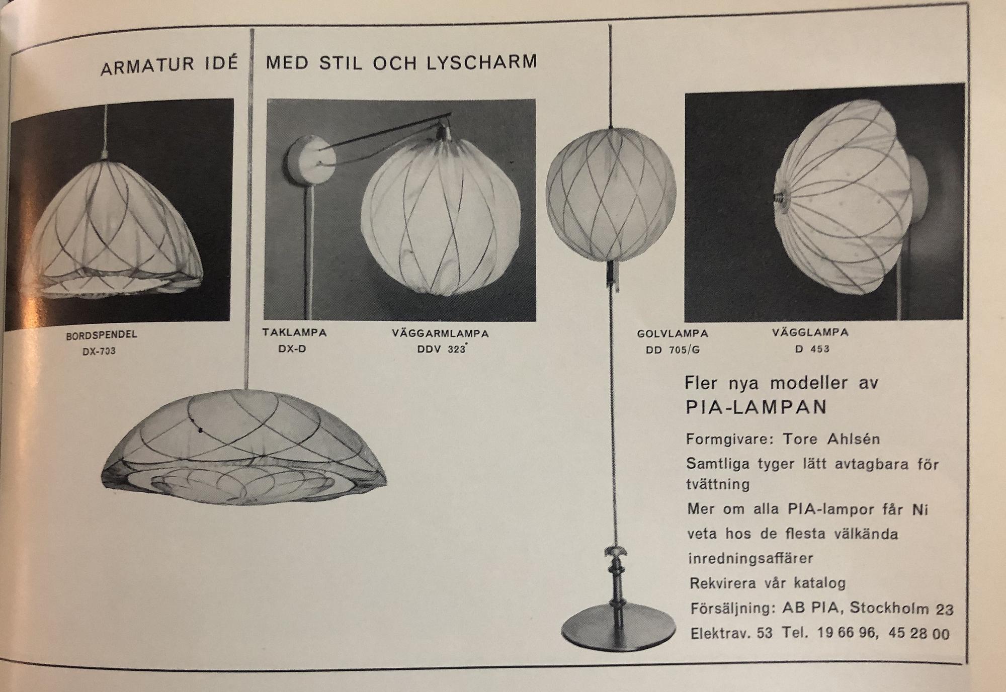 Tore Ahlsén, golvlampa, "Napoleon vid Nilen", AB Pia, sannolikt 1960-tal.