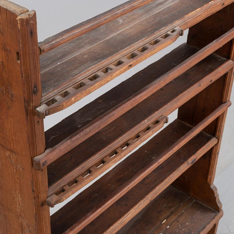 A Swedish pine shelf for plates, second half of the 19th century.