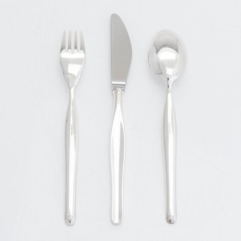Tapio Wirkkala, bestickuppsättning, 19 dlr, silver, "Tapio", Kultakeskus, Tavastehus 1980-tal.